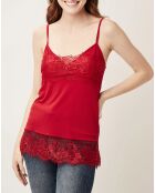 Top inserts en dentelle rouge