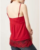 Top inserts en dentelle rouge