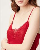 Top inserts en dentelle rouge