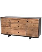 Buffet 2 portes 3 tiroirs Andrea Bois naturel  - 150x48x76cm