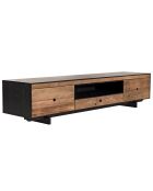 Meuble TV 3 tiroirs Andrea Bois naturel  - 210x48x45cm