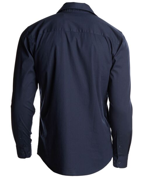 Chemise droite manches longues bleu foncé