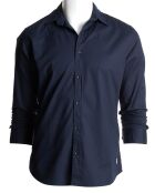 Chemise droite manches longues bleu foncé