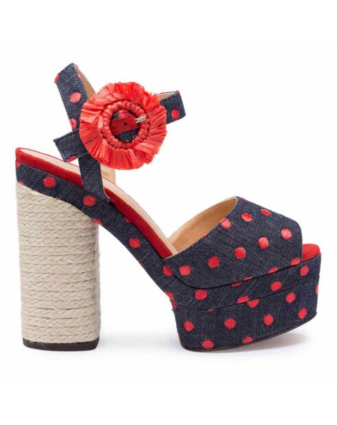 Sandales Acacia à pois rouges - Talon 14 cm