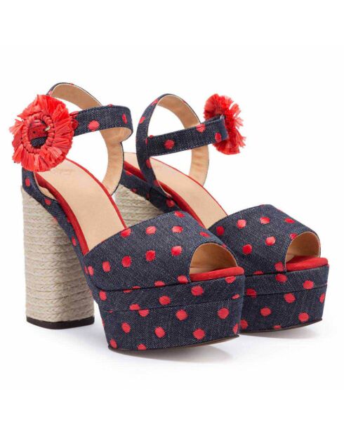 Sandales Acacia à pois rouges - Talon 14 cm