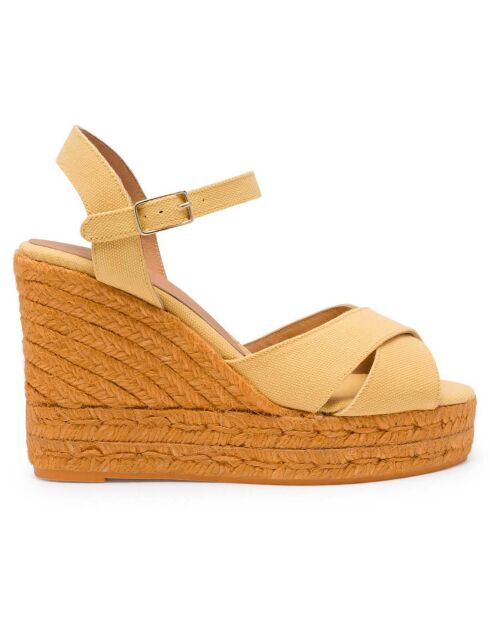 Blaudel gelbe Keilsandalen - 11 cm Absatz