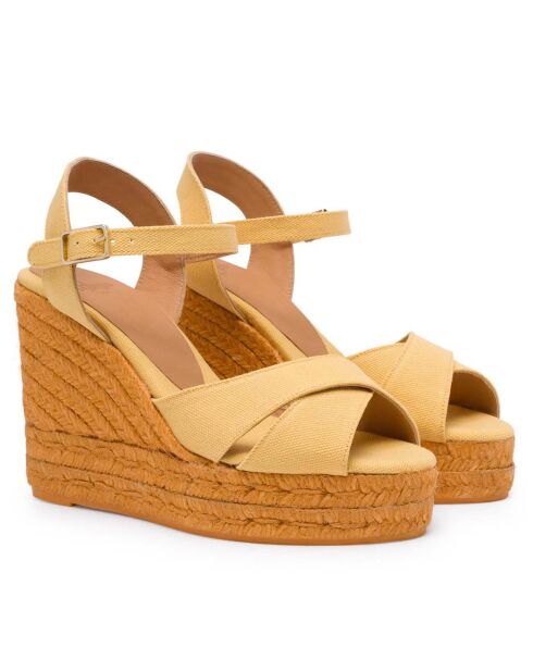 Blaudel gelbe Keilsandalen - 11 cm Absatz