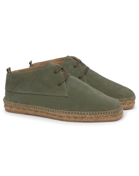 Chukka boots en Velours de Cuir Bruno olive