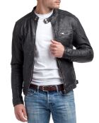 Schwarze Lammfelljacke von Calvin