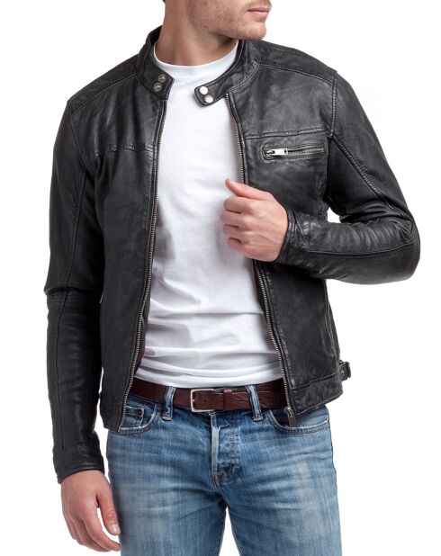 Schwarze Lammfelljacke von Calvin