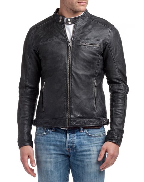 Schwarze Lammfelljacke von Calvin