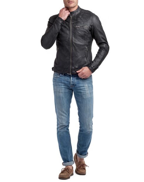 Schwarze Lammfelljacke von Calvin