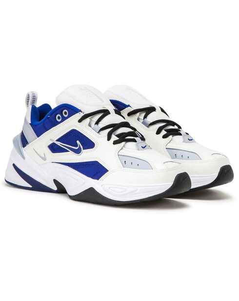 Baskets en Cuir & Mesh M2K Techno bleu/blanc