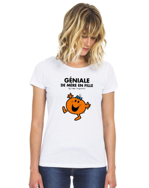 T-Shirt en Coton Bio Géniale de mère en fille blanc