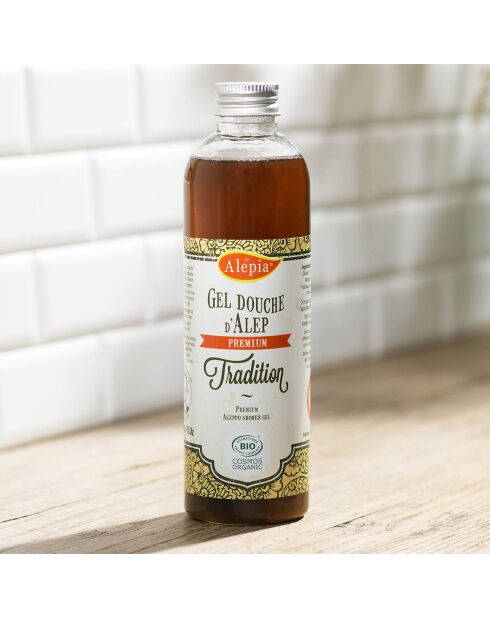Gel douche d'Alep Tradition Premium BIO Douceur Huile Olive et Laurier - 250 ml