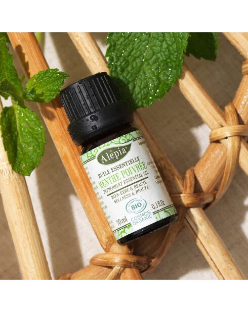 Huile Essentielle Bio Pure de Menthe Poivrée Décongestionnant & Digestion - 10 ml