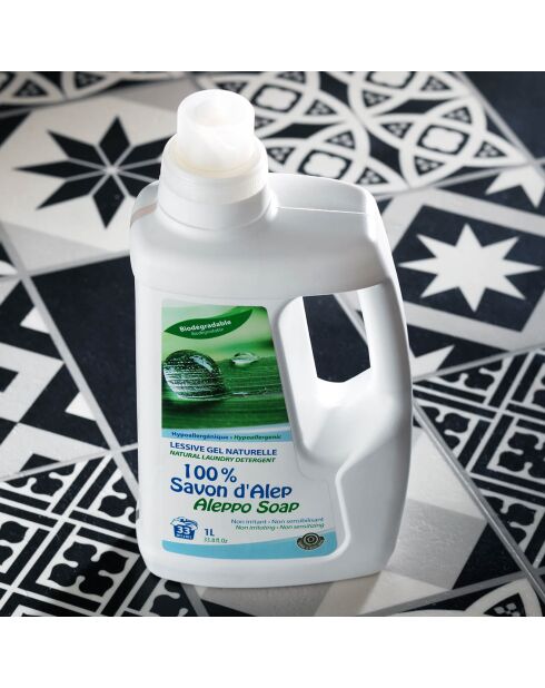 100% Aleppo-zeep, natuurlijk gelwasmiddel - 1L/33 wasbeurten