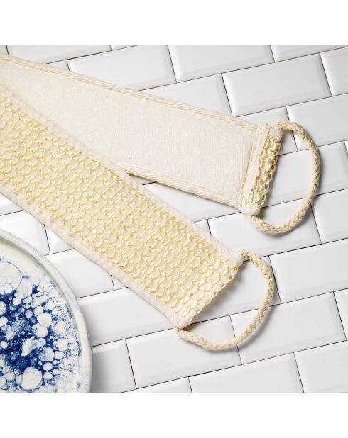 3 Lanières Sisal de gommage pour le dos