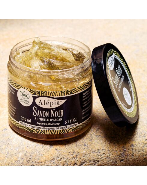 Savon noir à l'huile d'Argan BIO Hydratant & Exfoliant - 200 ml