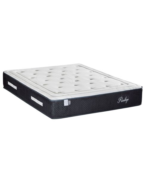 Ensemble Matelas + Sommier en bois Privilège anthracite/blanc - 160x200 cm