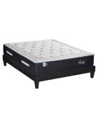 Ensemble Matelas + Sommier en bois Privilège anthracite/blanc - 140x200 cm