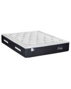 Ensemble Matelas + Sommier en bois Privilège anthracite/blanc - 140x200 cm