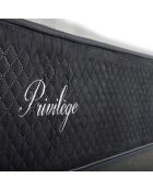 Ensemble Matelas + Sommier en bois Privilège anthracite/blanc - 140x200 cm