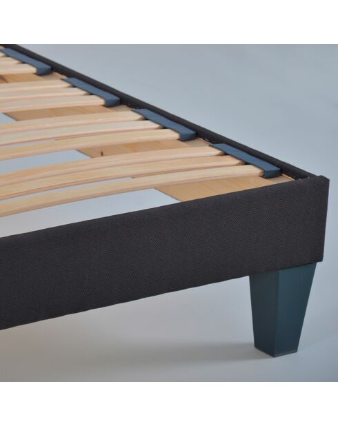 Ensemble Matelas + Sommier en bois Privilège anthracite/blanc - 140x200 cm