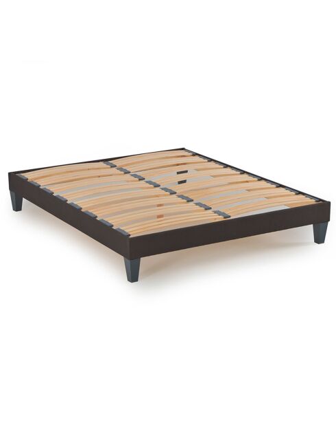 Ensemble Matelas + Sommier en bois Privilège anthracite/blanc - 140x190 cm
