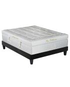 Set de colchón y base de madera imperial antracita y blanca, 140 x 190 cm