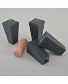 Set de colchón y base de madera imperial antracita y blanca, 140 x 190 cm