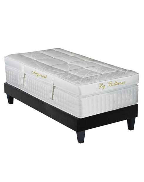 Juego de colchones y base de madera imperial antracita y blanca, 90 x 200 cm