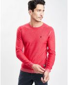 Pull en Coton coutures rouge brique