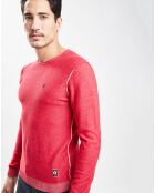 Pull en Coton coutures rouge brique