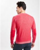 Pull en Coton coutures rouge brique