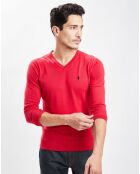 Pull en Coton rouge brique