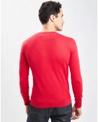 Pull en Coton rouge brique