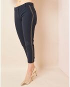 Pantalon 7/8 liseré métallisé  marine