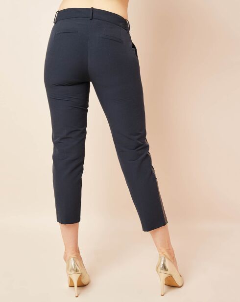 Pantalon 7/8 liseré métallisé  marine