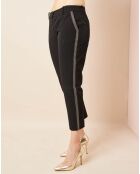 Pantalon 7/8 liseré métallisé noir