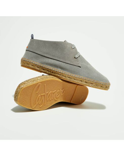 Chukka boots en Velours de Cuir Bruno gris clair