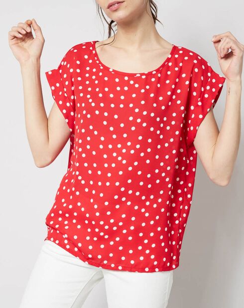 Top Pois rouge/blanc