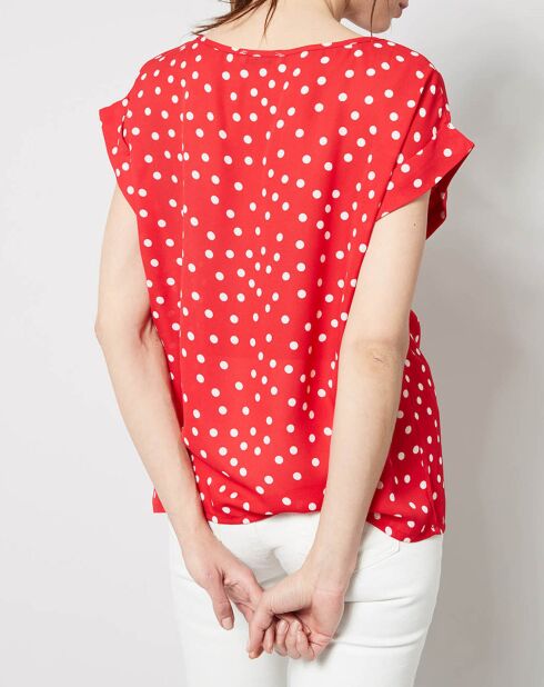 Top Pois rouge/blanc