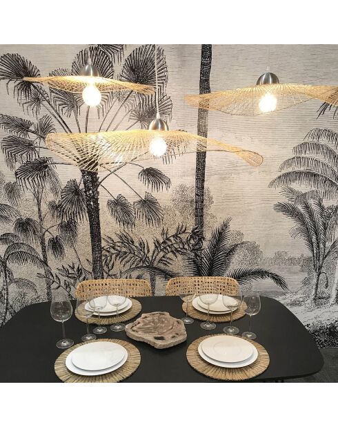 Caravelle hanglamp van bamboe bruin - 55x55x140 cm