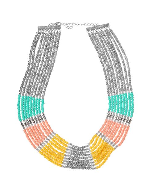 Collier Kalahari saumon/vert