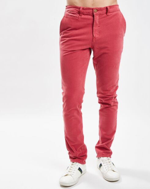 Pantalon chino slim Krandy rouge