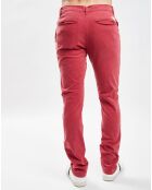 Pantalon chino slim Krandy rouge