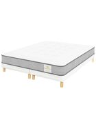 Set materassi Windsor + 2 basi bianco/grigio - 2x90x200 cm