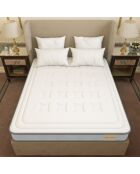 Confezione materasso + piumino + 2 cuscini Windsor bianco/grigio - 140x200 cm