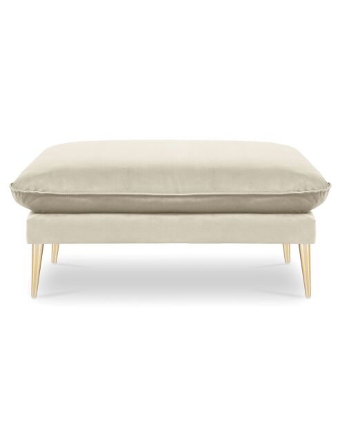 Pouf Velours Elio beige - 100x80x45 cm